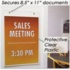 A Picture of product NUD-38011Z NuDell™ Clear Plastic Sign Holders,  Wall Mount, 8 1/2 x 11