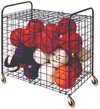 Champion Sports Lockable Ball Storage Cart,  24-Ball Capacity, 37w x 22d x 20h, Black