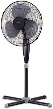Lakewood 16" Three-Speed Oscillating Pedestal Fan,  Three Speed, Metal/Plastic, Black