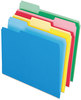 A Picture of product PFX-48434 Pendaflex® CutLess®/WaterShed® File Folders CutLess WaterShed 1/3-Cut Tabs: Assorted, Letter Size, Colors, 100/Box