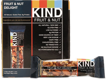 KIND Fruit and Nut Bars,  Fruit and Nut Delight, 1.4 oz, 12/Box