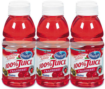 Ocean Spray® 100% Juice,  Cranberry, 10oz Bottle, 6/Pack