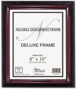 NuDell™ Executive Document Certificate Frame,  Plastic, 8 x 10, Black/Mahogany