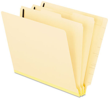 Pendaflex® Manila End Tab Classification Folders 2" Expansion, 2 Dividers, 6 Fasteners, Letter Size, Exterior, 10/Box