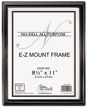 NuDell™ EZ Mount Document Frame,  Plastic, 8 1/2 x 11, Black