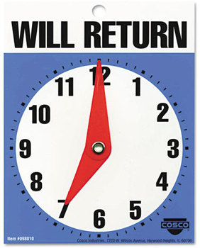 COSCO Will Return Later Sign,  5" x 6", Blue