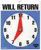 A Picture of product COS-098010 COSCO Will Return Later Sign,  5" x 6", Blue