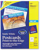 A Picture of product AVE-8386 Avery® Printable Postcards Inkjet, 85 lb, 4 x 6, Matte White, 100 Cards, 2 Cards/Sheet, 50 Sheets/Box