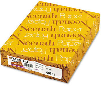 Neenah Paper CLASSIC® Laid Stationery Writing Paper,  24-lb., 8-1/2 x 11, Natural White, 500/Rm