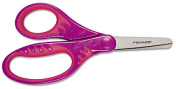 Fiskars® Kids/Student Softgrip® Scissors,  5" Length, 1-3/4" Cut, Blunt Tip, Assorted