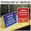 A Picture of product NUD-35485Z NuDell™ Clear Plastic Sign Holders,  Stand-Up, Slanted, 8 1/2 x 11