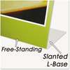 A Picture of product NUD-35485Z NuDell™ Clear Plastic Sign Holders,  Stand-Up, Slanted, 8 1/2 x 11