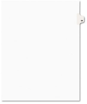 Avery® Preprinted Legal Exhibit Index Tab Dividers with Black and White Tabs,  Title: 54, Letter, White, 25/Pack