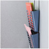 A Picture of product OIC-29314 Officemate VerticalMate Cubicle Wall File Pocket,  3 Pockets, Letter, 28 x 13 1/2 x 4 3/4, Charcoal
