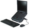 A Picture of product MMM-LX550 3M Vertical Notebook Computer Riser with Cable Management,  Cable Management, 9 x 3-3/4 x 9-1/2, Black