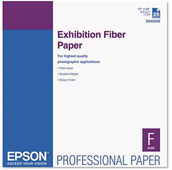 Epson® Exhibition Fiber Paper,  17 x 22, White, 25 Sheets