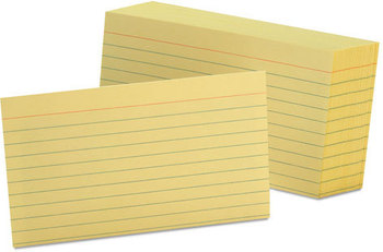 Oxford® Index Cards,  3 x 5, Canary, 100/Pack
