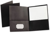 A Picture of product OXF-57506 Oxford® Twin-Pocket Folder,  Embossed Leather Grain Paper, Black