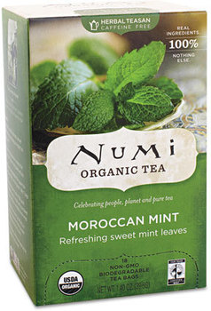 Numi® Organic Tea,  1.4oz, Moroccan Mint, 18/Box