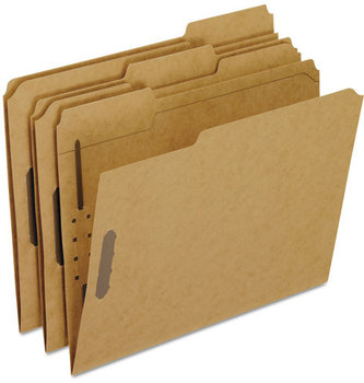 Pendaflex® Kraft Folders with Fasteners,  2 Fasteners, 1/3 Cut Tabs, Letter, 50/Box