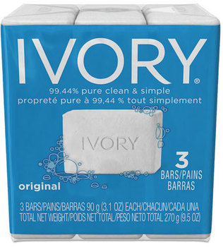 Ivory® Bar Soap,  White, 3.1 oz Bar, 72/Carton