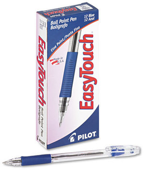 Pilot® EasyTouch™ Ball Point Stick Pen,  Blue Ink, .7mm, Dozen