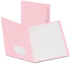 A Picture of product OXF-57768 Oxford® Twin-Pocket Folder with Prong Fasteners,  Letter, 1/2" Capacity, Pink,25/Box