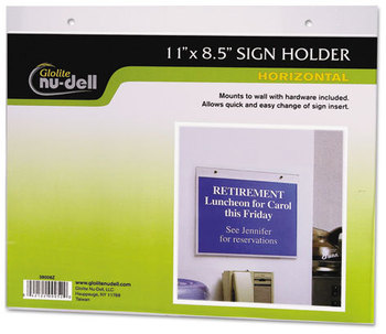 NuDell™ Clear Plastic Sign Holders,  Wall Mount, 8 1/2 x 11