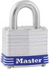 A Picture of product MLK-5D Master Lock® 4-Pin Tumbler Lock,  2" Wide, Silver/Blue, Two Keys