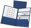 A Picture of product OXF-57401 Oxford® Divide It Up® Four-Pocket Paper Folders,  11 x 8-1/2, Navy, 20/Box