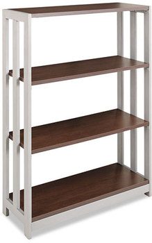Linea Italia® Trento Line Bookcase,  Three-Shelf, 31-1/2w x 11-5/8d x 43-1/4h, Mocha
