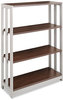 A Picture of product LIT-TR735MOC Linea Italia® Trento Line Bookcase,  Three-Shelf, 31-1/2w x 11-5/8d x 43-1/4h, Mocha