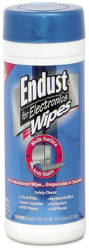 Endust® Antistatic Premoistened Wipes for Electronics,  Cloth, 5 1/2 x 7, 70/Tub