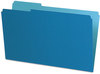 A Picture of product PFX-435013BLU Pendaflex® Interior File Folders 1/3-Cut Tabs: Assorted, Legal Size, Blue, 100/Box