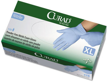 Curad® Nitrile Exam Gloves,  Powder-Free, X-Large, 130/Box