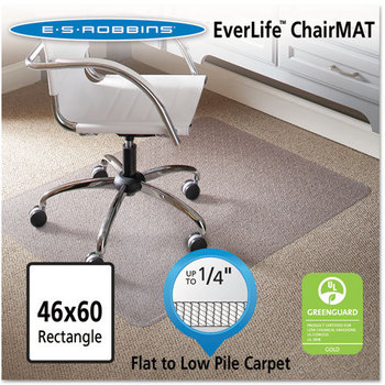 ES Robbins® EverLife™ Chair Mats for Flat to Low Pile Carpet,  Task Series AnchorBar for Carpet up to 1/4"