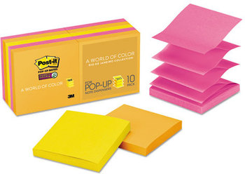 Post-it® Pop-up Notes Super Sticky Pop-up 3 x 3 Note Refills,  Rio de Janeiro, 90/Pad, 10 Pads/Pack