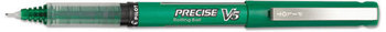 Pilot® Precise® V5 Roller Ball Stick Pen,  Precision Point, Green Ink, .5mm, Dozen