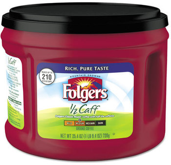 Folgers® Coffee,  Half Caff, 25.4 oz Canister, 6/Carton