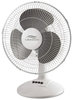 A Picture of product LAK-LDF1210BWM Lakewood Three-Speed Oscillating Desk Fan,  Metal/Plastic, White