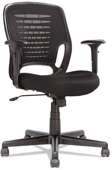 OIF Swivel/Tilt Mesh Task Chair,  Height Adjustable T-Bar Arms, Black