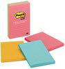 A Picture of product MMM-6555 Post-it® Notes Original Pads in Poptimistic Colors Collection 3" x 5", 100 Sheets/Pad, 5 Pads/Pack