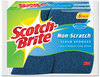 A Picture of product MMM-MP3 Scotch-Brite™ Non-Scratch Multi-Purpose Scrub Sponge,  4 2/5 x 2 3/5, Blue, 3/Pack