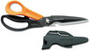 A Picture of product FSK-01005692 Fiskars® Cuts+More™ Scissors,  9 in. Length, 3-1/2 in. Cut, Black/Orange