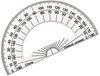 A Picture of product LEO-77104 Charles Leonard® Open Center Protractor,  Plastic, 4" Ruler Edge, Clear