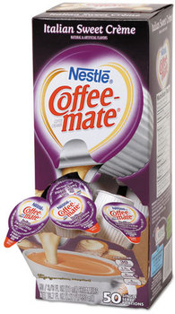 Coffee-mate® Liquid Coffee Creamer,  Italian Sweet Creme, 0.375 oz Cups, 50/Box, 4 Boxes/Case