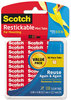 A Picture of product MMM-R105 Scotch® Restickable Mounting Tabs,  7/8 x 7/8, Clear, 18/Pack