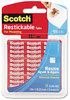 A Picture of product MMM-R105 Scotch® Restickable Mounting Tabs,  7/8 x 7/8, Clear, 18/Pack