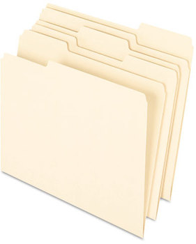 Pendaflex® Earthwise® 100% Recycled Manila File Folder,  1/3 Cut, Letter, Manila, 100/Box