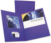 A Picture of product OXF-57514 Oxford® Twin-Pocket Folder,  Embossed Leather Grain Paper, Purple, 25/Box